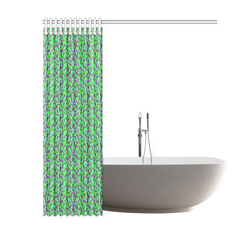 Fucsia and green mini rectangles Shower Curtain 60"x72"