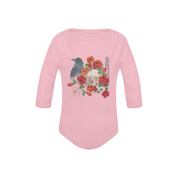 watercolor skull and roses Baby Powder Organic Long Sleeve One Piece (Model T27)