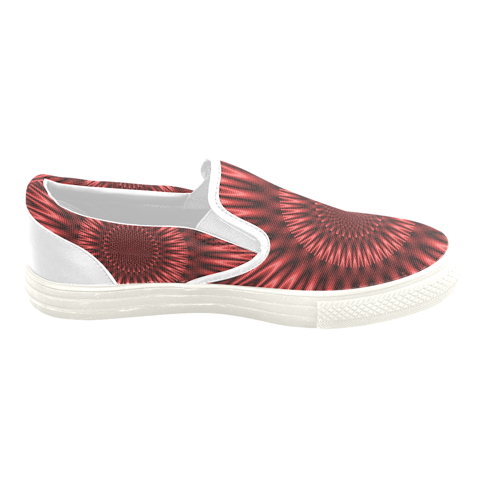 Red Lagoon Women's Unusual Slip-on Canvas Shoes (Model 019)
