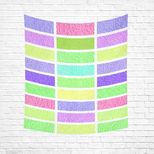 Pastel rectangles Cotton Linen Wall Tapestry 51"x 60"