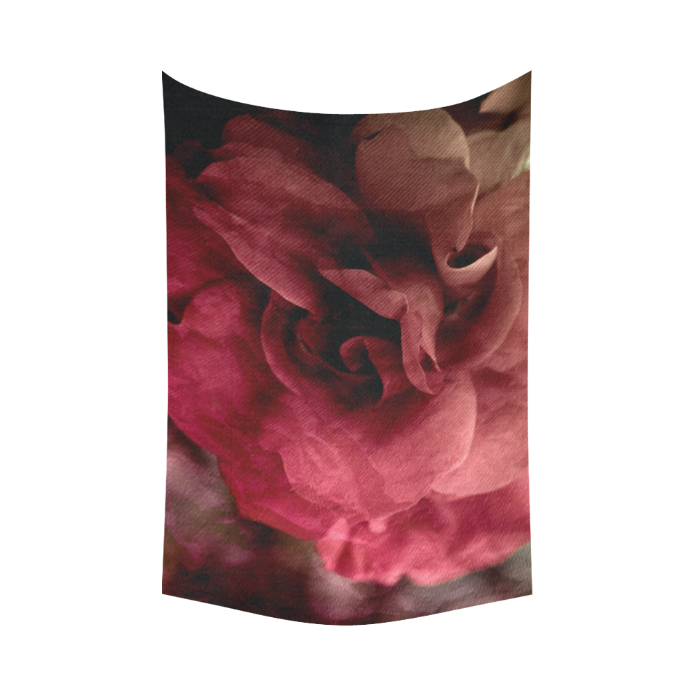 Rose Cotton Linen Wall Tapestry 90"x 60"