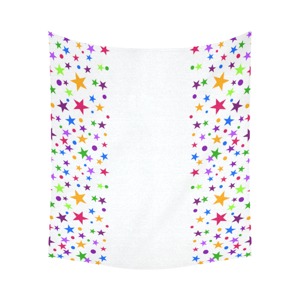 Colorful stars Cotton Linen Wall Tapestry 60"x 51"