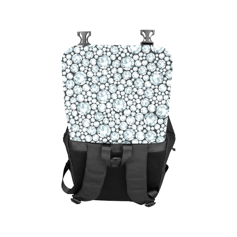 Luxurious white Diamond Pattern Casual Shoulders Backpack (Model 1623)