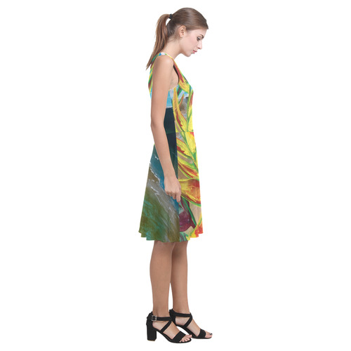 Heliconia Tropical Parrot Plant Take me There Atalanta Casual Sundress(Model D04)