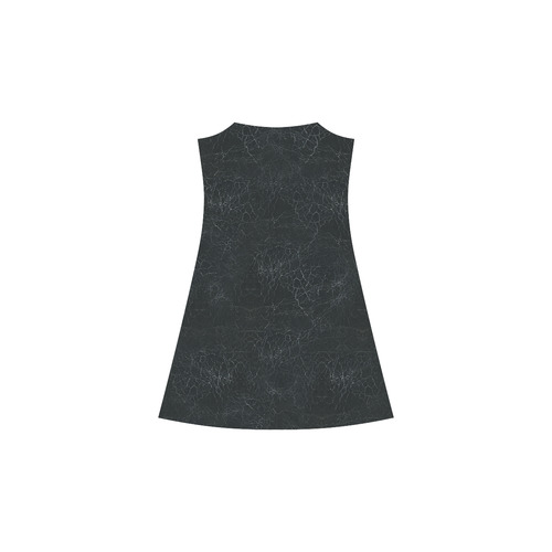 Black Leather-look Crackling Pattern Alcestis Slip Dress (Model D05)