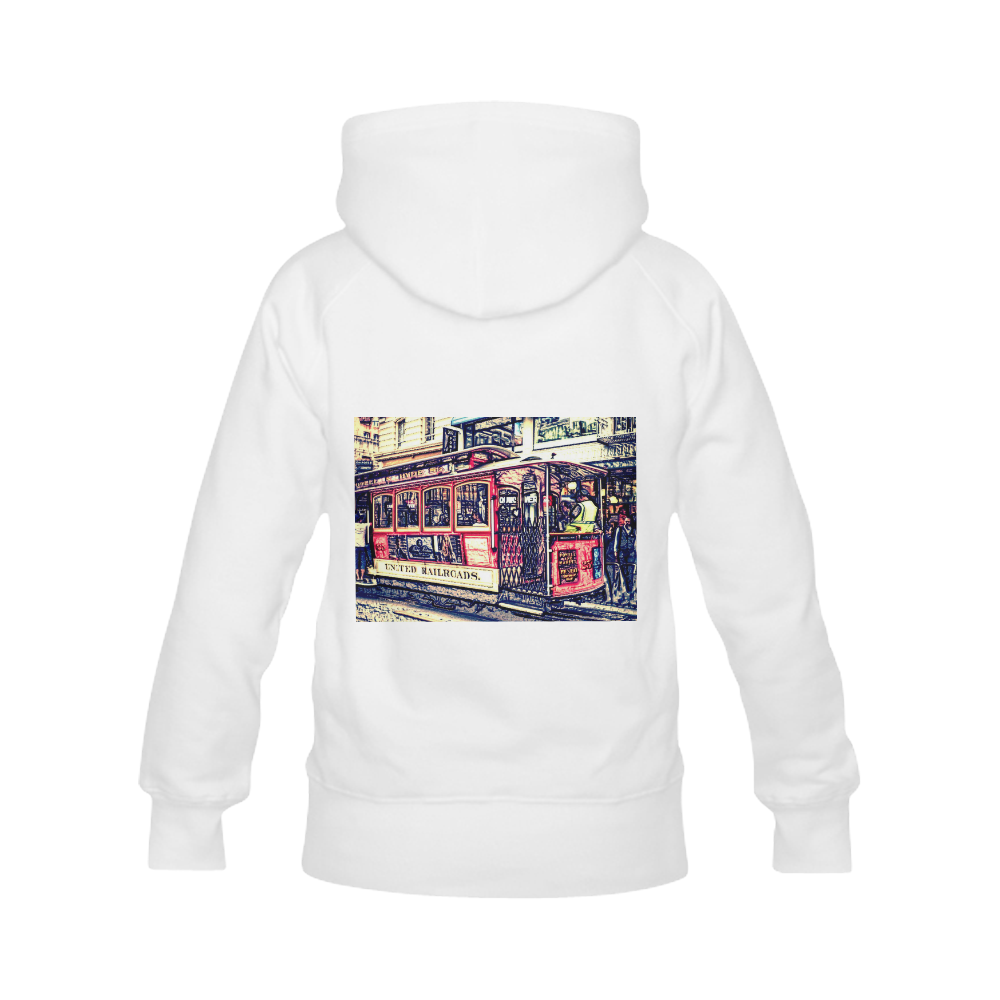 san francisco cable car Women's Classic Hoodies (Model H07)