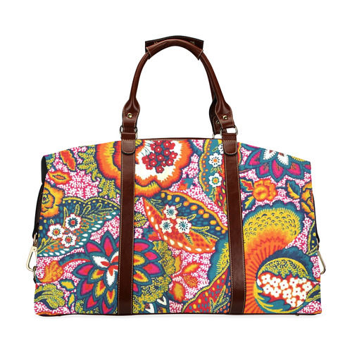 Vintage Floral Colorful Cute Pattern Classic Travel Bag (Model 1643)