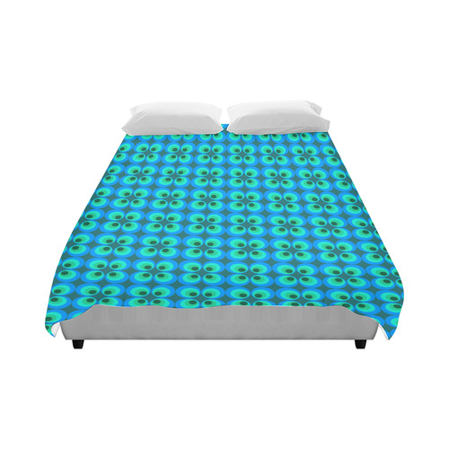 Blue and green retro circles Duvet Cover 86"x70" ( All-over-print)