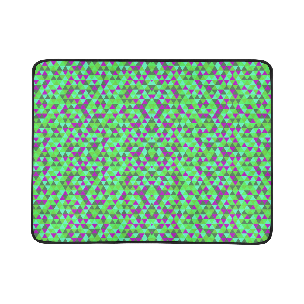 Fucsia and green mini rectangles Beach Mat 78"x 60"