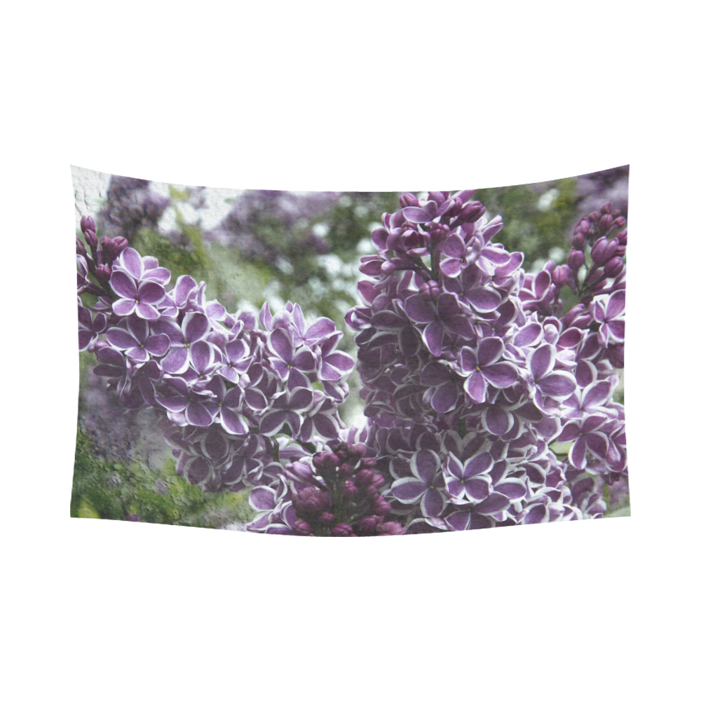 Lilac flowers Cotton Linen Wall Tapestry 90"x 60"