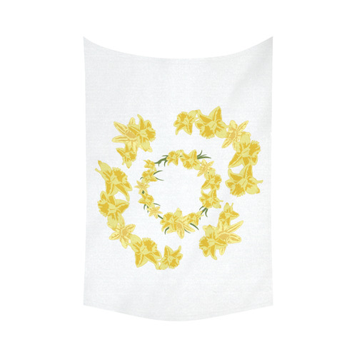 Daffodils Cotton Linen Wall Tapestry 90"x 60"