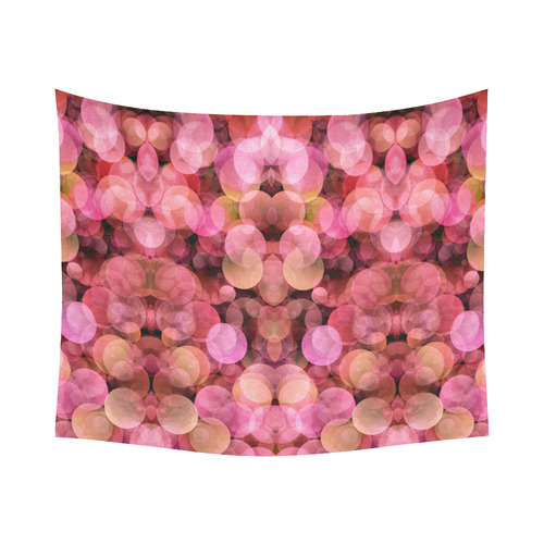 Peach and pink bubbles Cotton Linen Wall Tapestry 60"x 51"