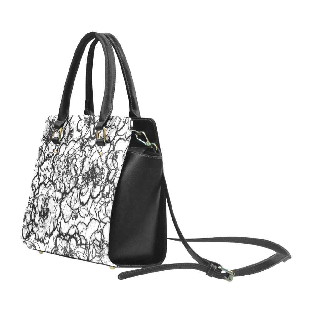 Abstract Flower Power Blossom Classic Shoulder Handbag (Model 1653)