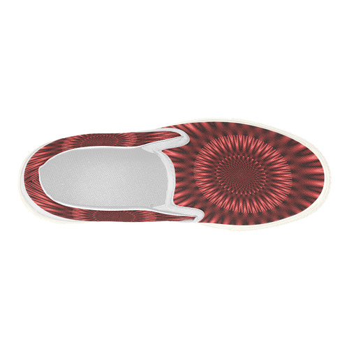 Red Lagoon Women's Slip-on Canvas Shoes (Model 019)