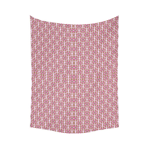 Retro Pink and Brown Pattern Cotton Linen Wall Tapestry 60"x 80"