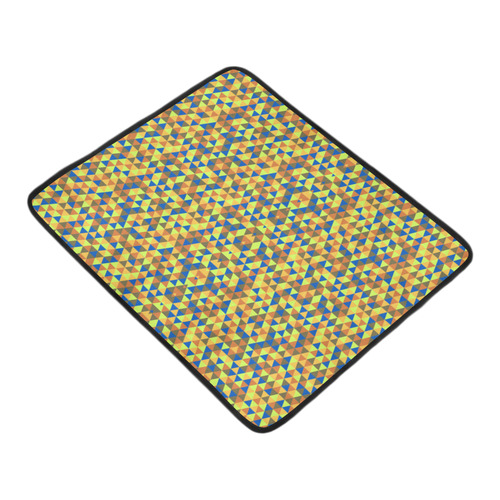 Blue and yellow mini rectangles Beach Mat 78"x 60"
