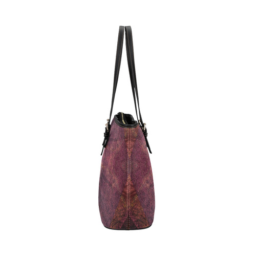 Colorful Pink Purple PATTERN GARDEN NO5C-Design-4 Leather Tote Bag/Small (Model 1651)