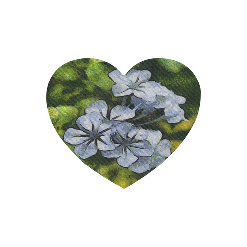 Delicate Plumbago Painted In Van Goch Style Heart-shaped Mousepad