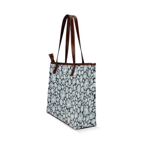 Luxurious white Diamond Pattern Shoulder Tote Bag (Model 1646)