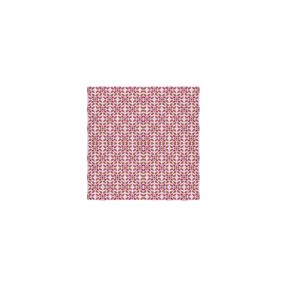 Retro Pink and Brown Pattern Square Towel 13“x13”