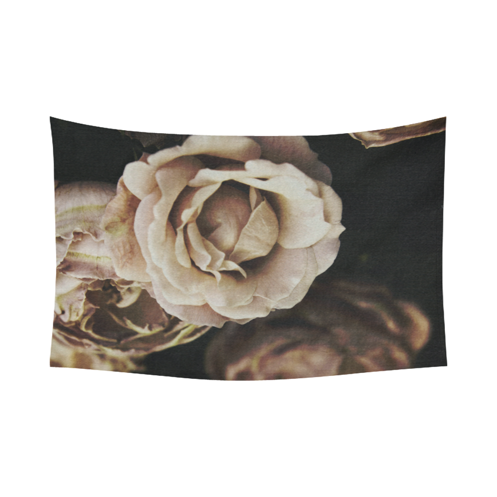 Roses in autumn Cotton Linen Wall Tapestry 90"x 60"