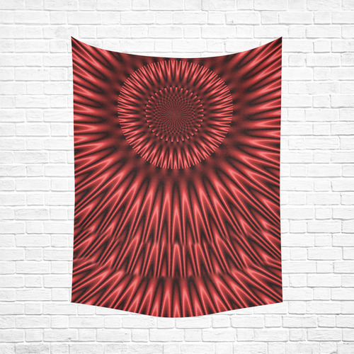 Red Lagoon Cotton Linen Wall Tapestry 60"x 80"