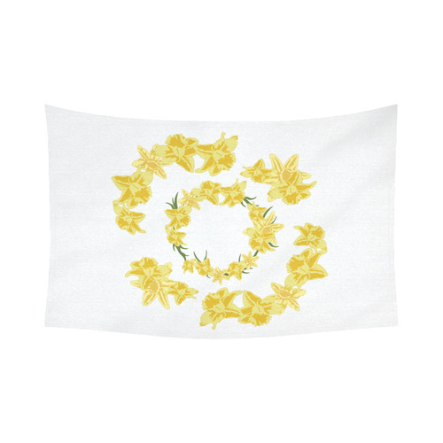 Daffodils Cotton Linen Wall Tapestry 90"x 60"