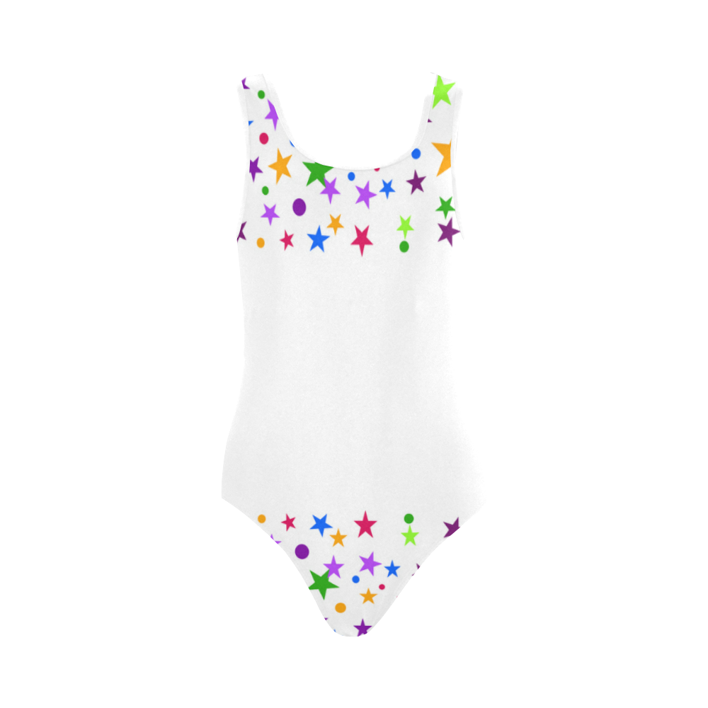 Colorful stars Vest One Piece Swimsuit (Model S04)