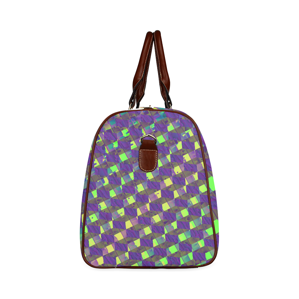 Yellow Blue and Green Colorful Abstract Waterproof Travel Bag/Large (Model 1639)
