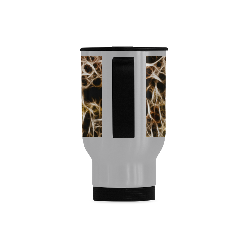 Misty Fur Coral - Jera Nour Travel Mug (Silver) (14 Oz)