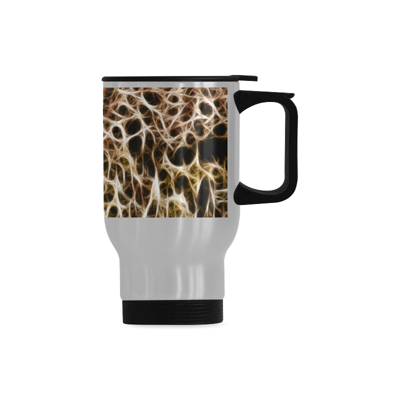 Misty Fur Coral - Jera Nour Travel Mug (Silver) (14 Oz)