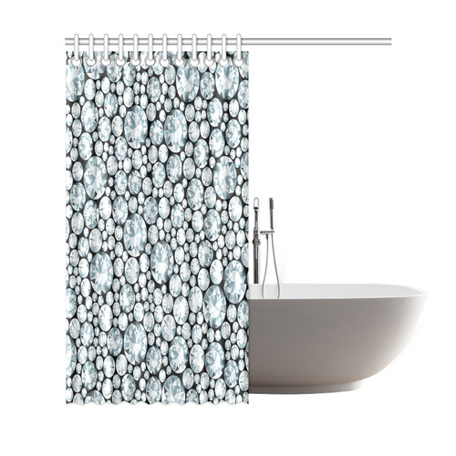 Luxurious white Diamond Pattern Shower Curtain 69"x72"