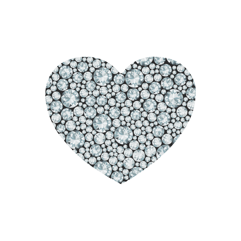 Luxurious white Diamond Pattern Heart-shaped Mousepad