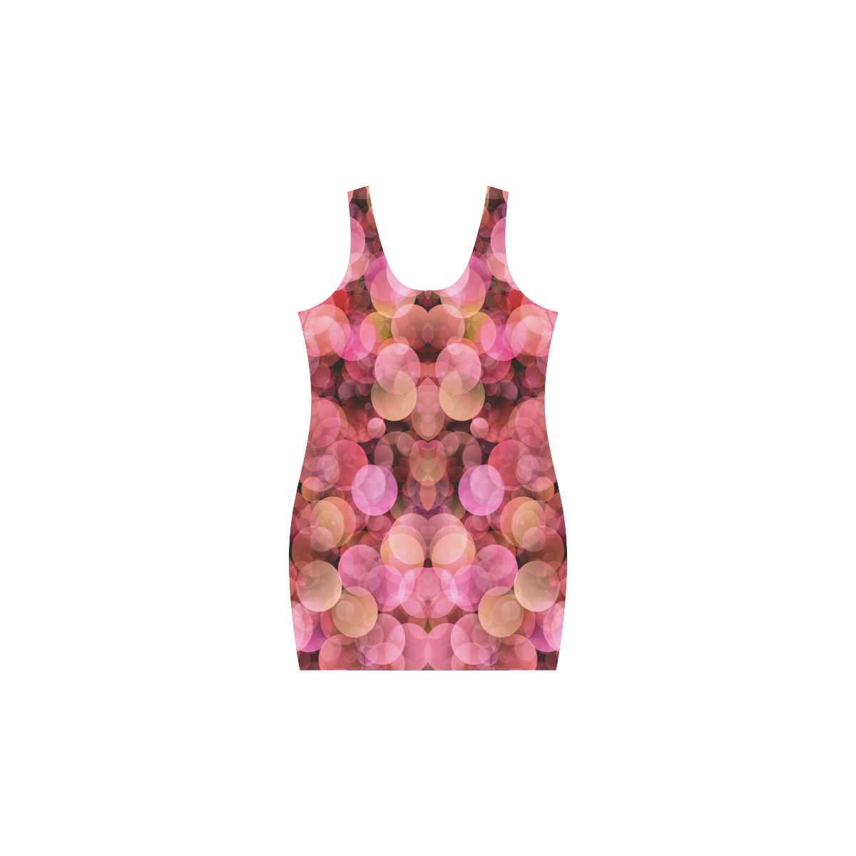 Peach and pink bubbles Medea Vest Dress (Model D06)