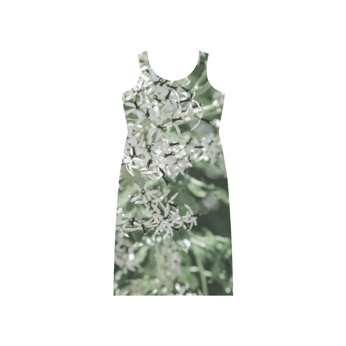 spring flowers Phaedra Sleeveless Open Fork Long Dress (Model D08)