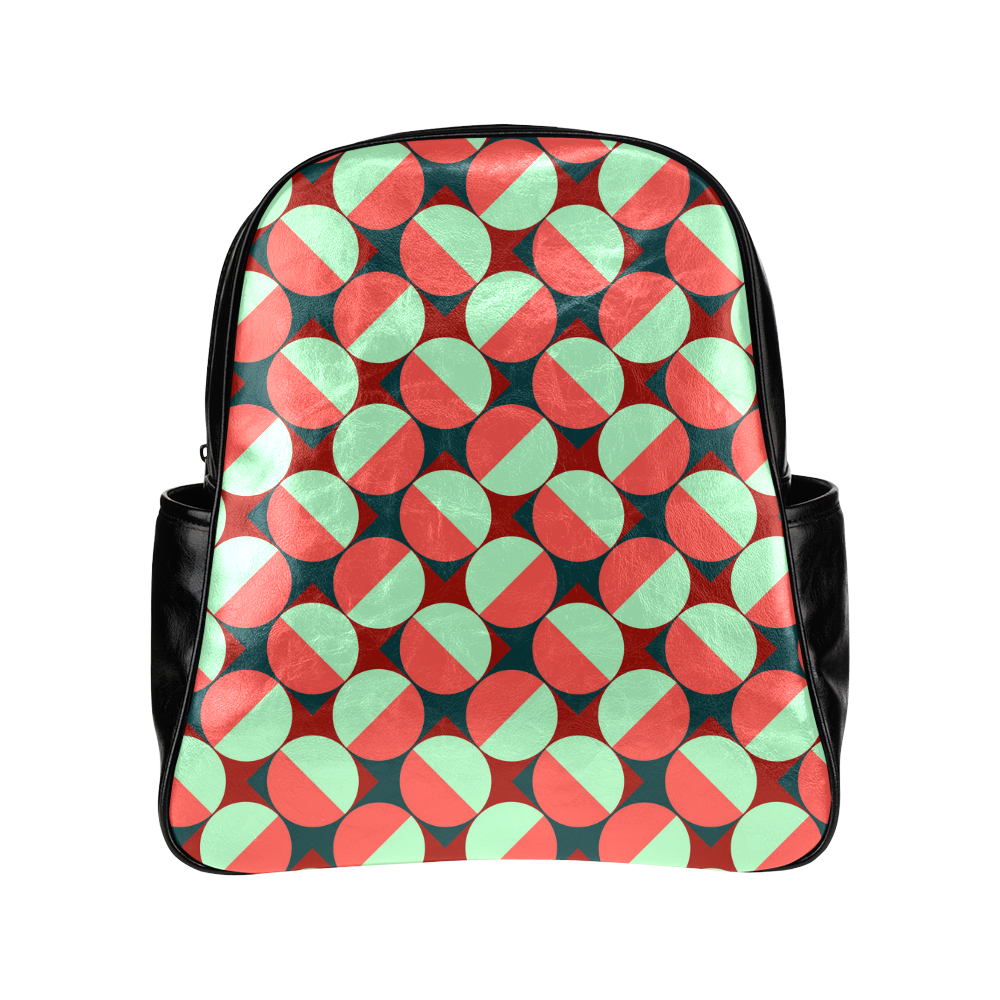 Modernist Geometric Tiles Multi-Pockets Backpack (Model 1636)