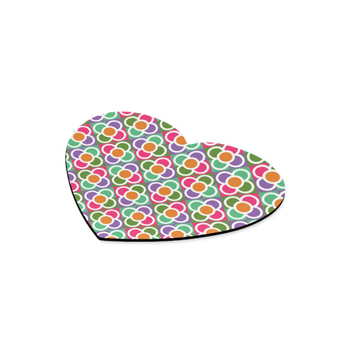 Modernist Floral Tiles Heart-shaped Mousepad