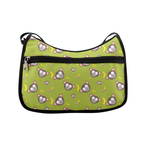 Monkeys with bananas   - monkey and cartoon Crossbody Bags (Model 1616)