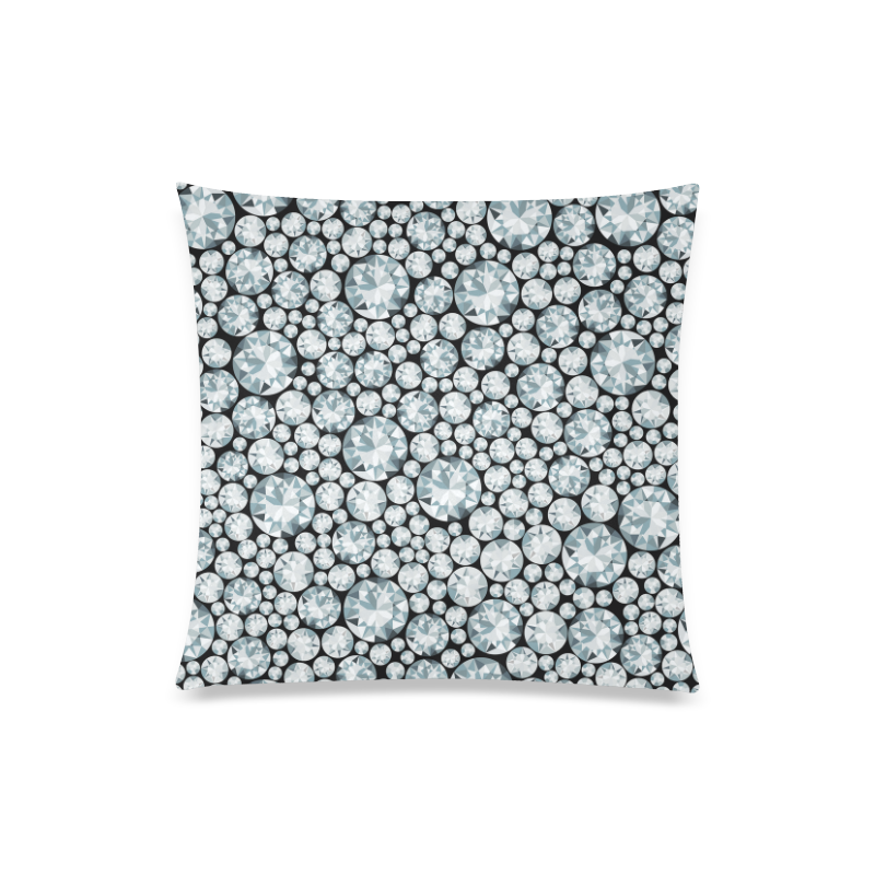 Luxurious white Diamond Pattern Custom Zippered Pillow Case 20"x20"(One Side)
