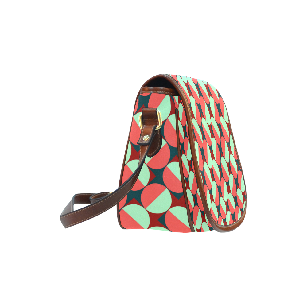 Modernist Geometric Tiles Saddle Bag/Small (Model 1649) Full Customization