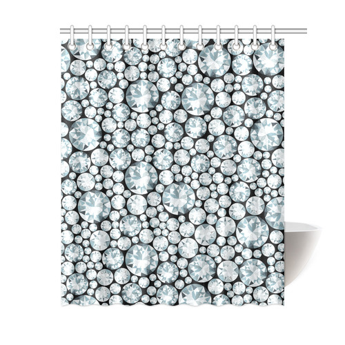 Luxurious white Diamond Pattern Shower Curtain 60"x72"