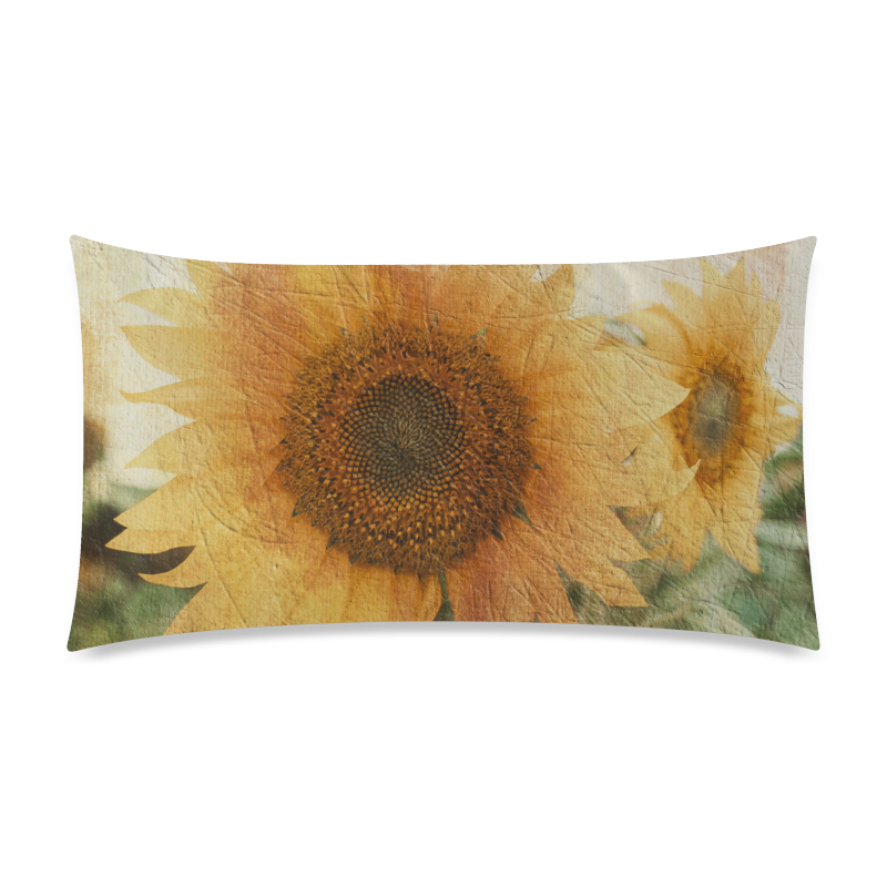 Sunflowers Rectangle Pillow Case 20"x36"(Twin Sides)