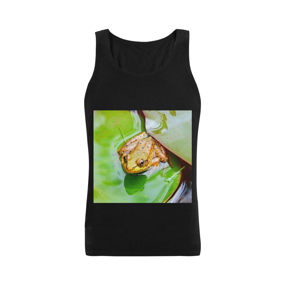 Frog on a Lily-pad Men's Shoulder-Free Tank Top (Model T33)