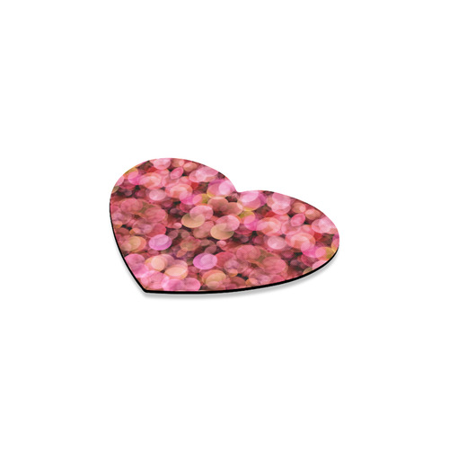 Peach and pink bubbles Heart Coaster