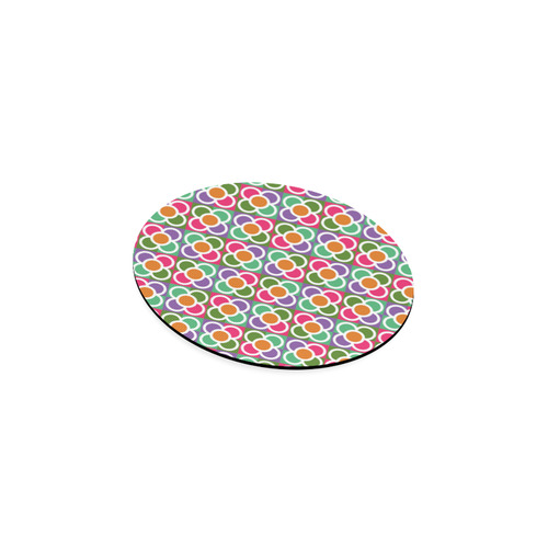 Modernist Floral Tiles Round Coaster