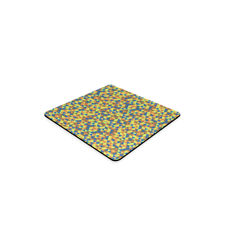 Blue and yellow mini rectangles Square Coaster
