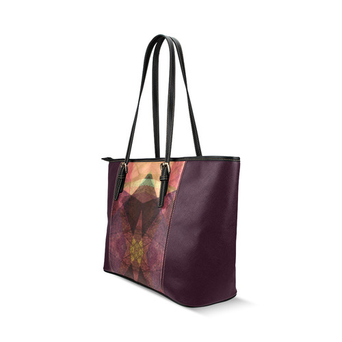 Purple Pink PATTERN GARDEN NO5C-Design-8_ Leather Tote Bag/Small (Model 1640)