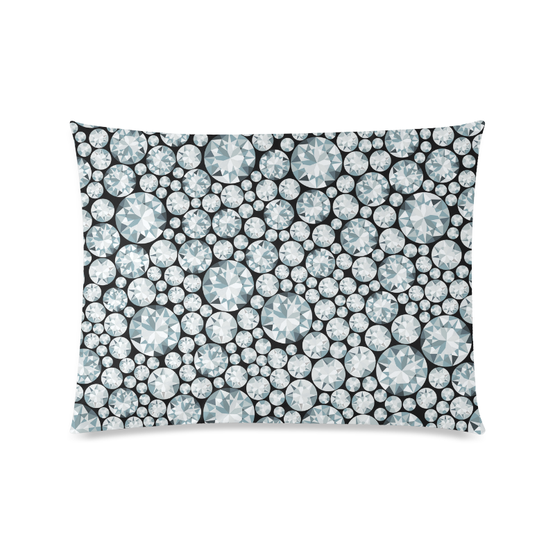 Luxurious white Diamond Pattern Custom Picture Pillow Case 20"x26" (one side)