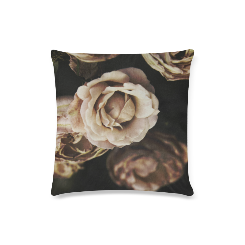 Roses in autumn Custom Zippered Pillow Case 16"x16"(Twin Sides)
