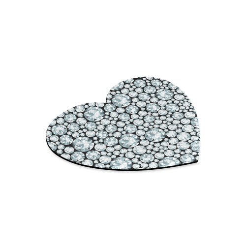 Luxurious white Diamond Pattern Heart-shaped Mousepad
